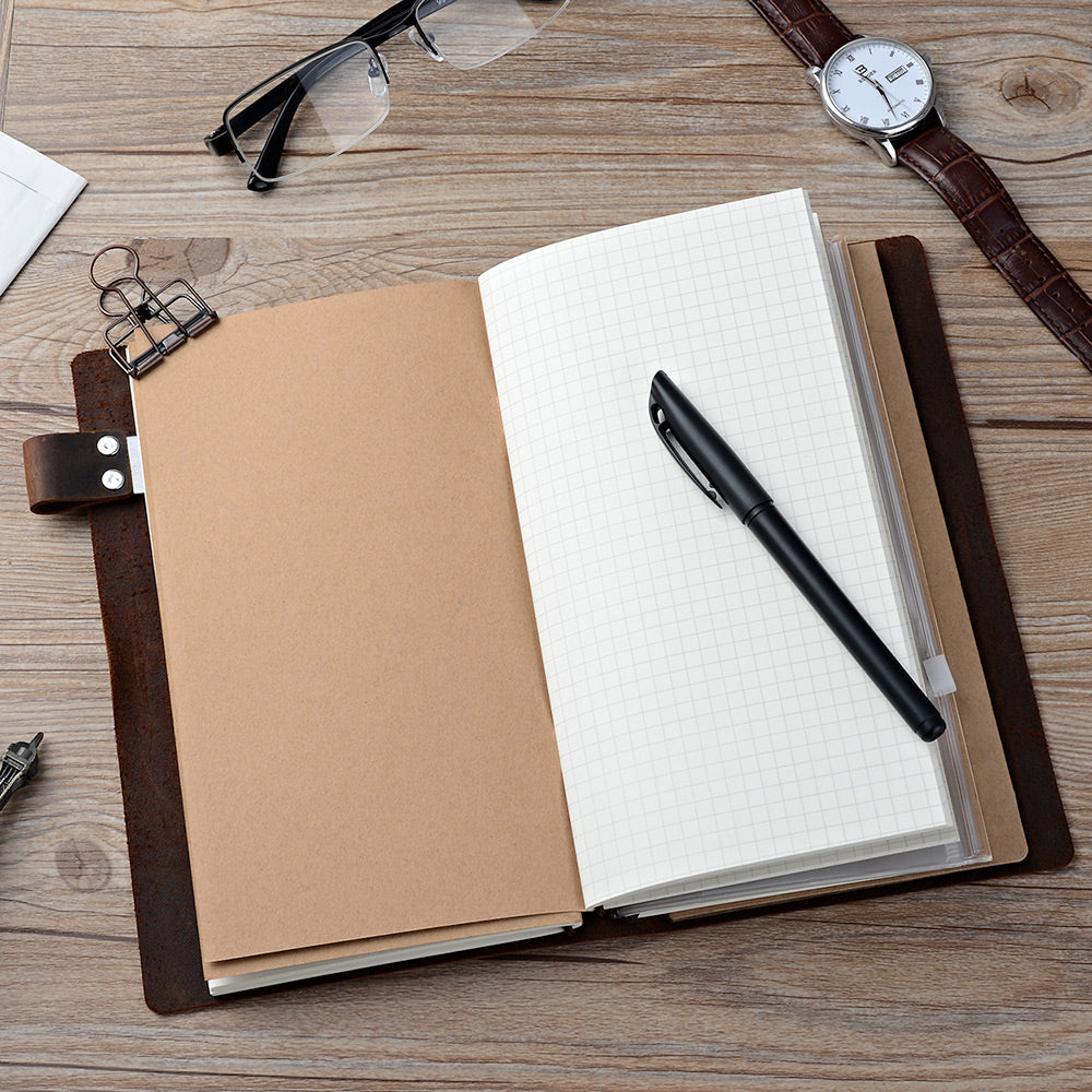 Deluxe Note Book Deluxe Travelers Notebook Pack – September Leather