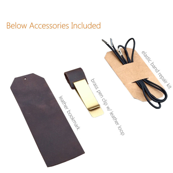 Traveler's Notebook with Pen Holder + Leather Bookmark